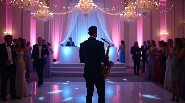 Créez une ambiance mémorable au mariage avec saxophoniste et DJ
